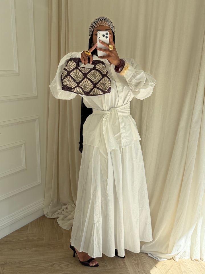 ENSEMBLE JUPE MAIRAH BLANC
