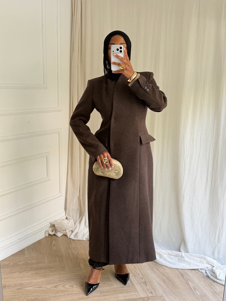MANTEAU LISE - LUXE MARRON