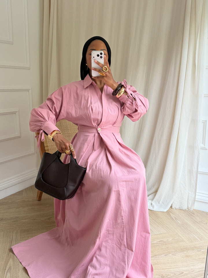 ROBE COTON CACHE CŒUR BLUSH