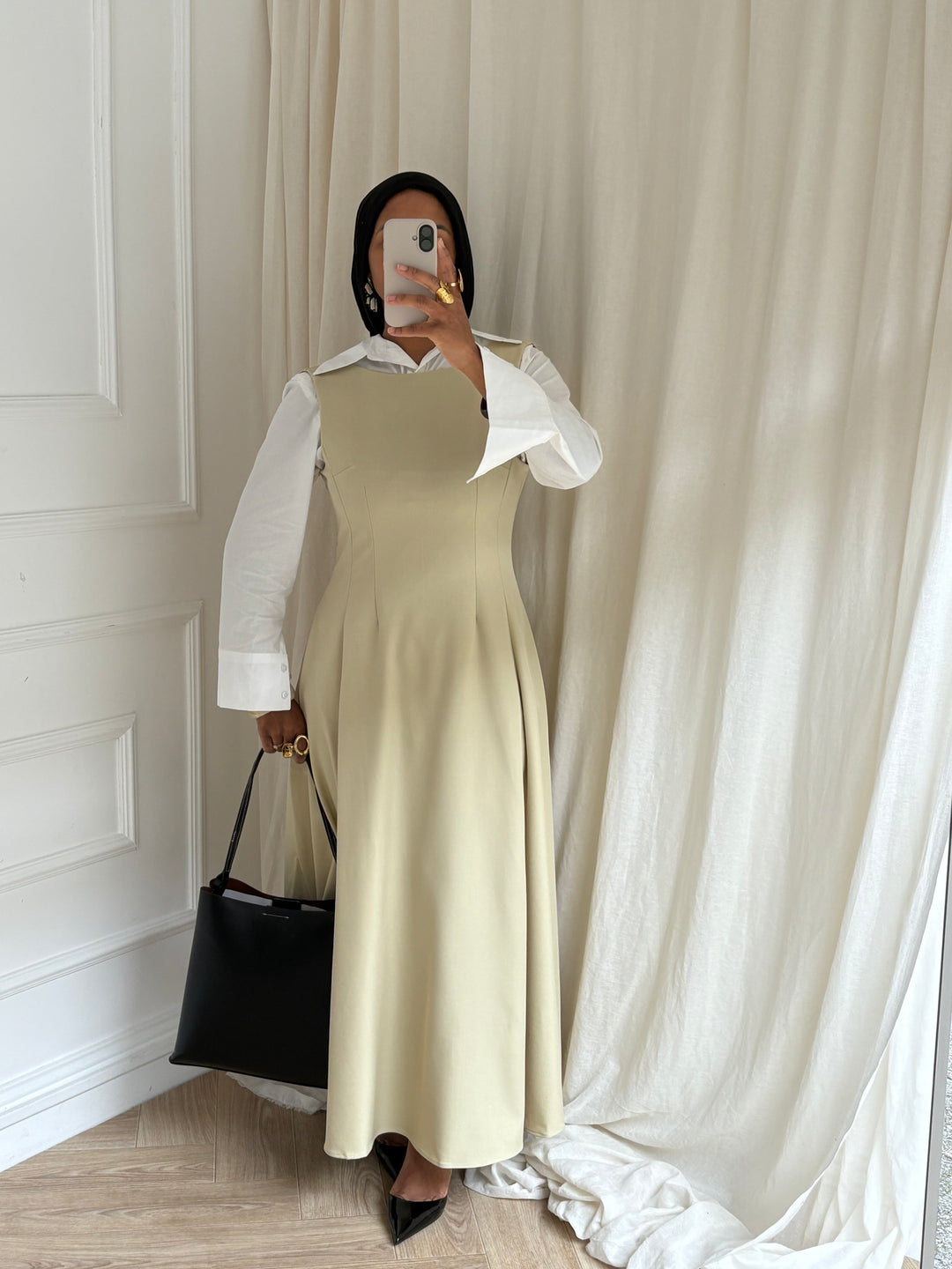 ROBE TAILLEUR VERT AMANDE