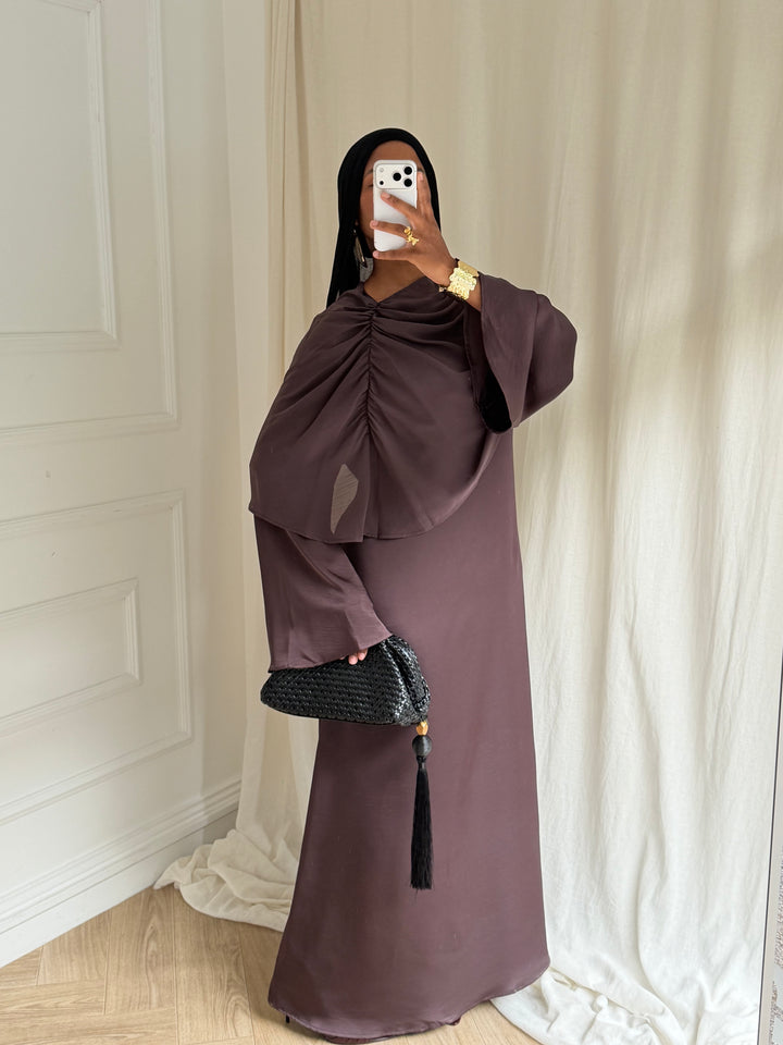 ROBE ÉLYA CAPE MARRON