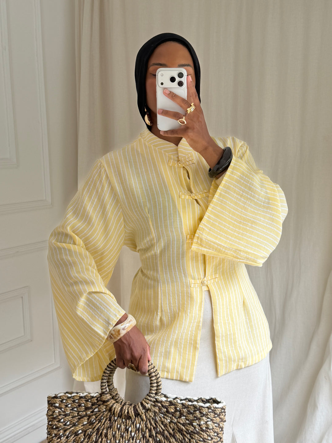 BLOUSE RAYURES HÉLA JAUNE