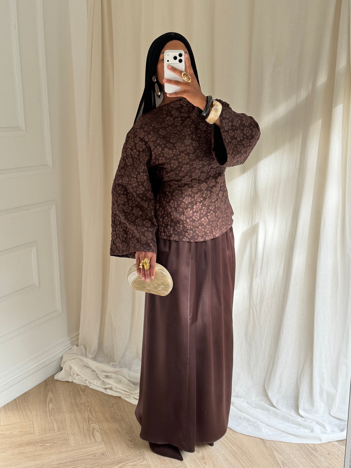 ENSEMBLE JUPE ASSA MARRON