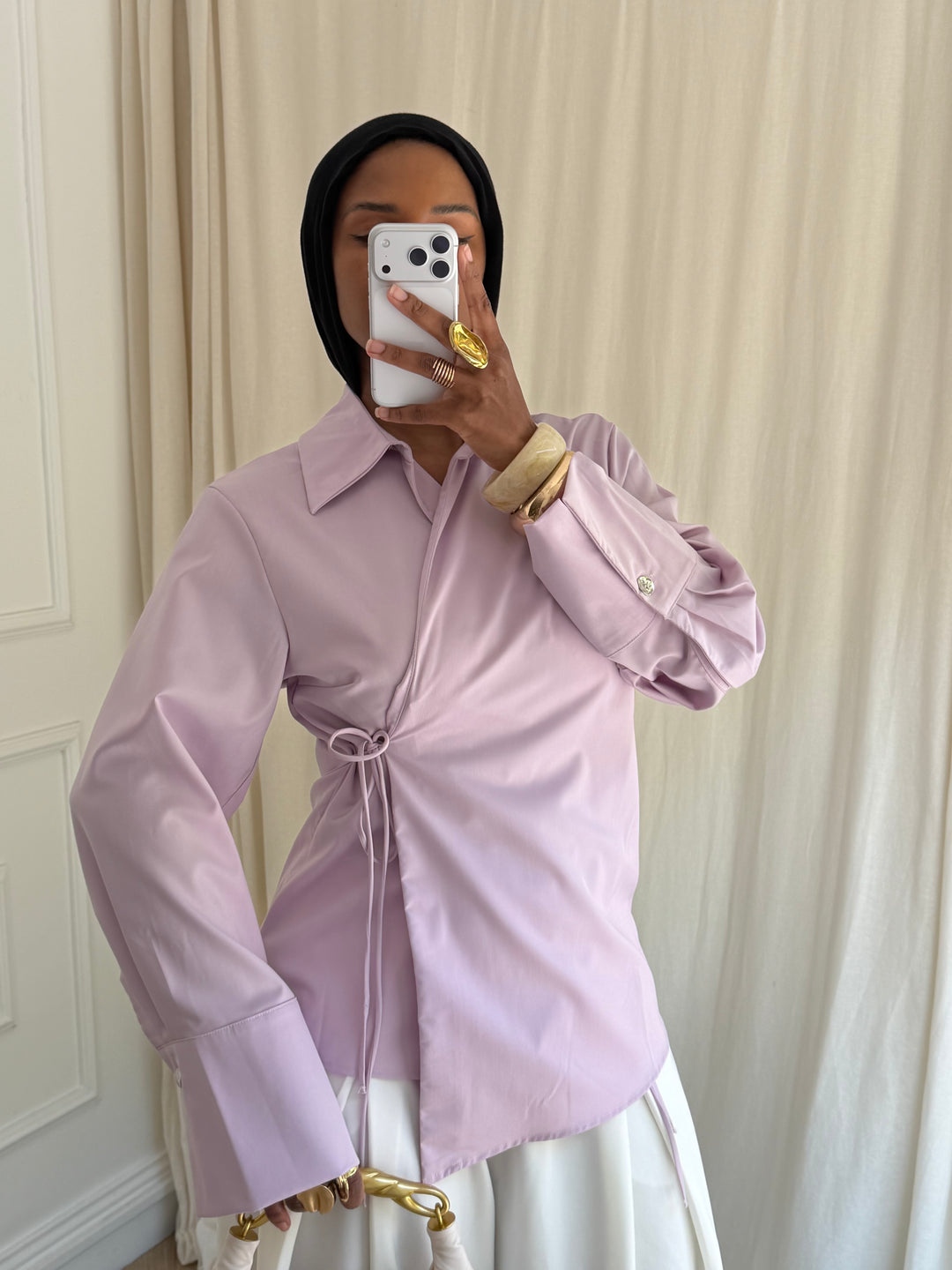 BLOUSE CROISÉ MAUVE