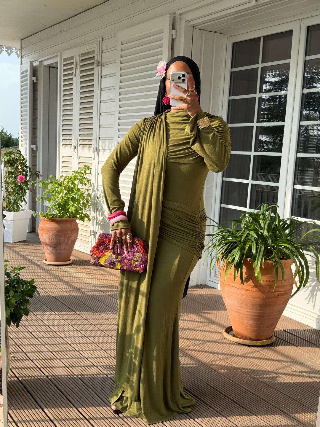 ROBE DRAPÉE OYLA OLIVE