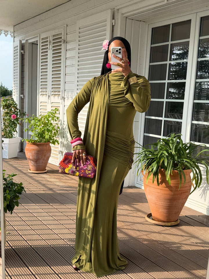 ROBE DRAPÉE OYLA OLIVE