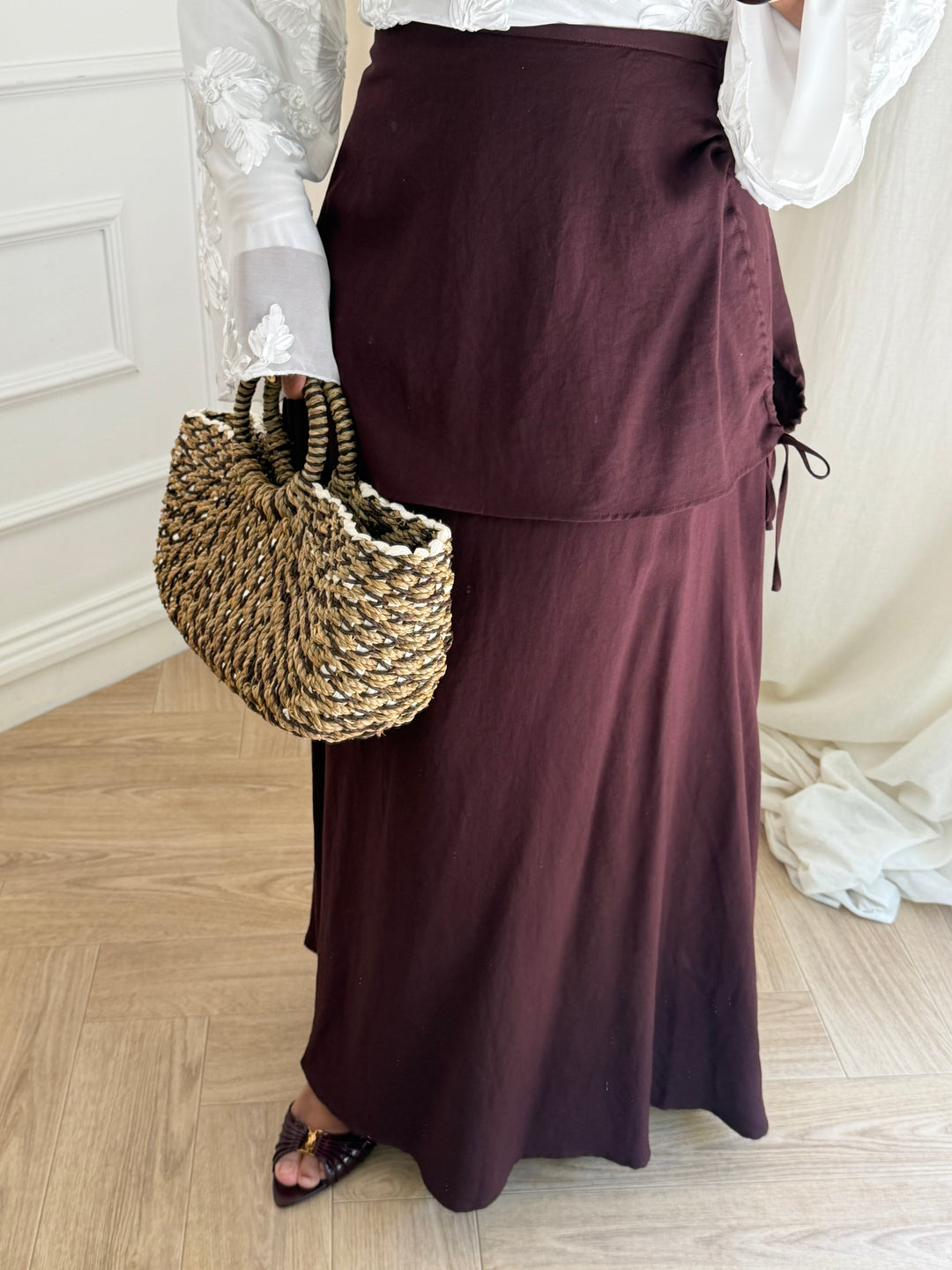 JUPE AYRA BURGUNDY