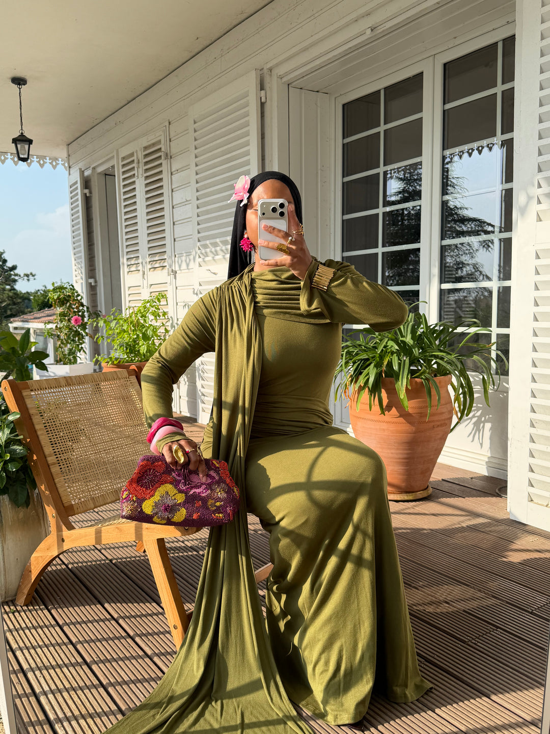 ROBE DRAPÉE OYLA OLIVE
