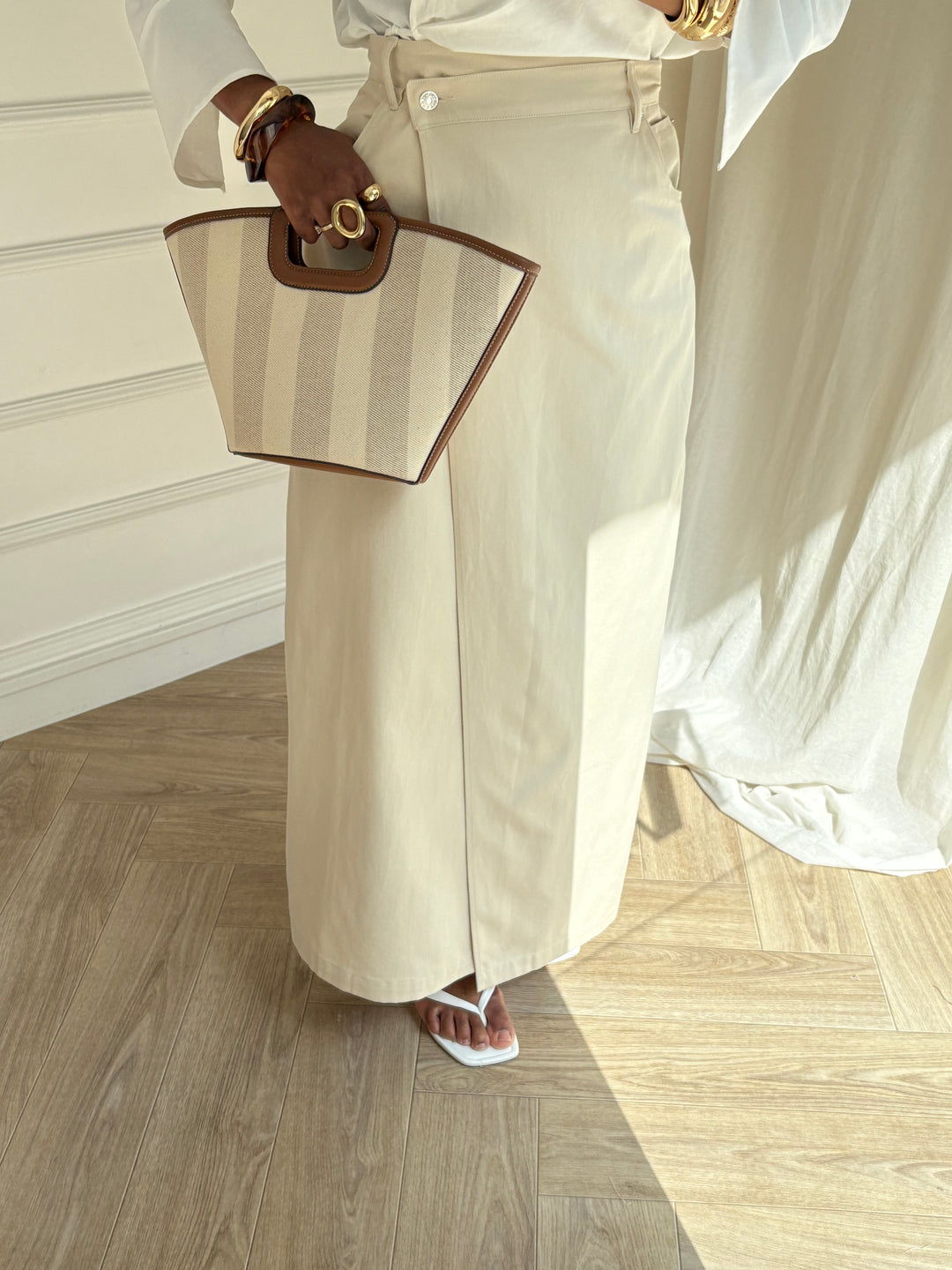 JUPE DENIM CHIC BEIGE