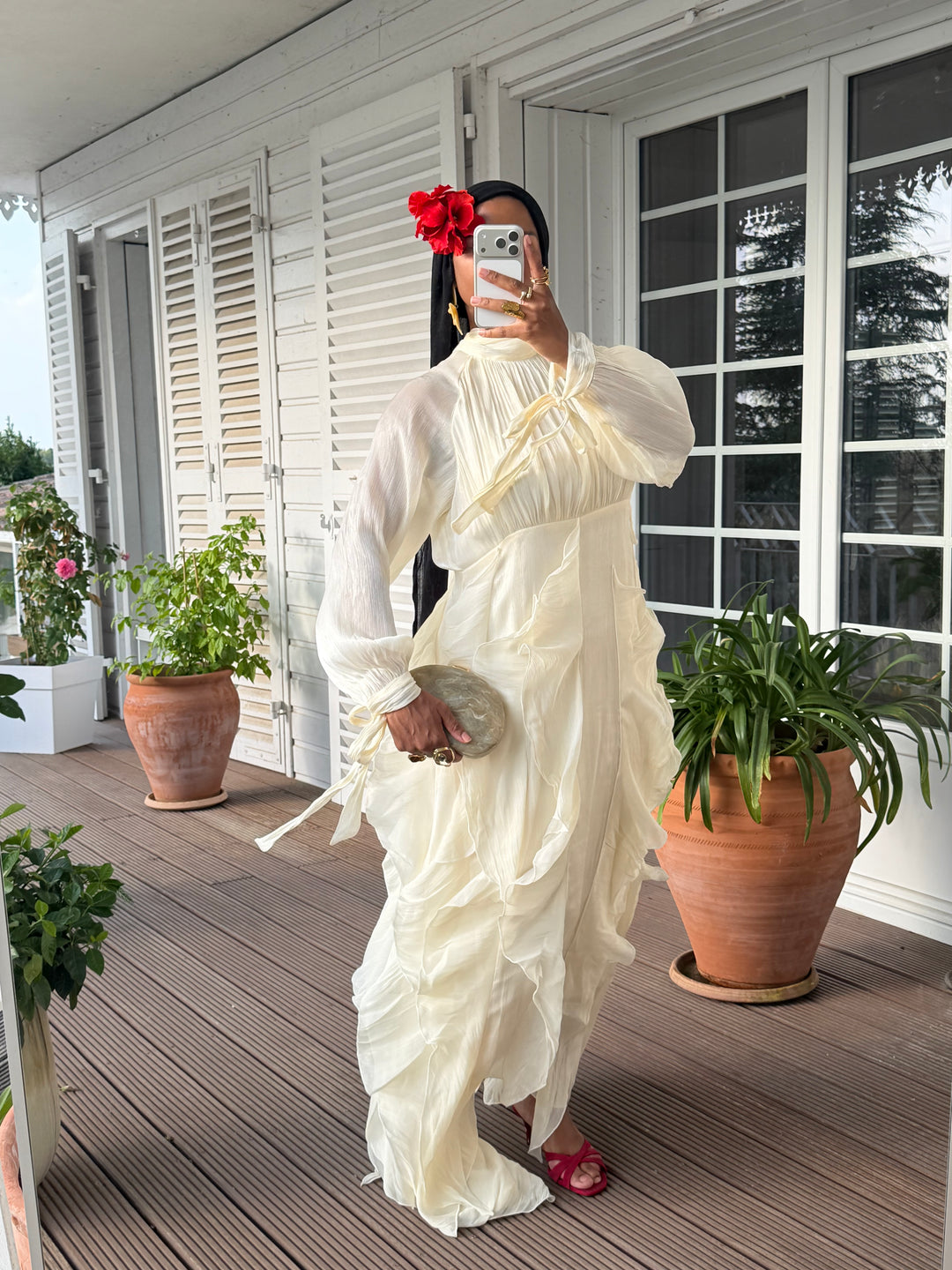 ROBE VOLANTS SIGNATURE CRÈME
