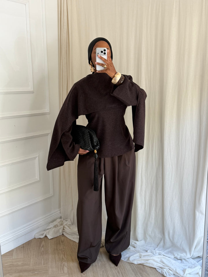 PULL CAPE AMELYS MARRON