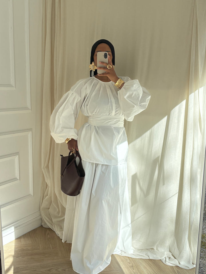 SET JUPE KOTON BLANC