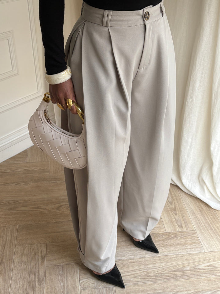 PANTALON LARGE PREMIUM TAUPE CLAIR