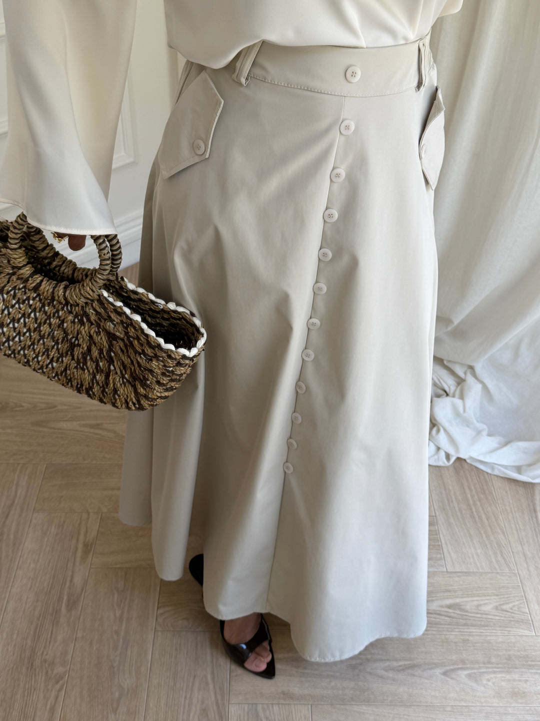 JUPE ÉVASÉE SYBELLA BEIGE