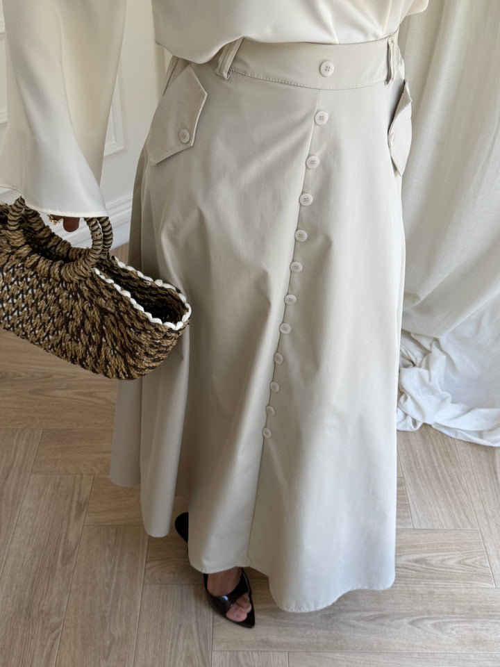 JUPE ÉVASÉE SYBELLA BEIGE
