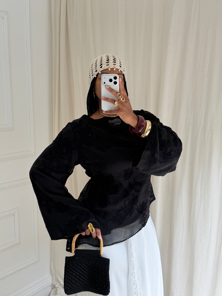 BLOUSE BRODERIE NOIRE