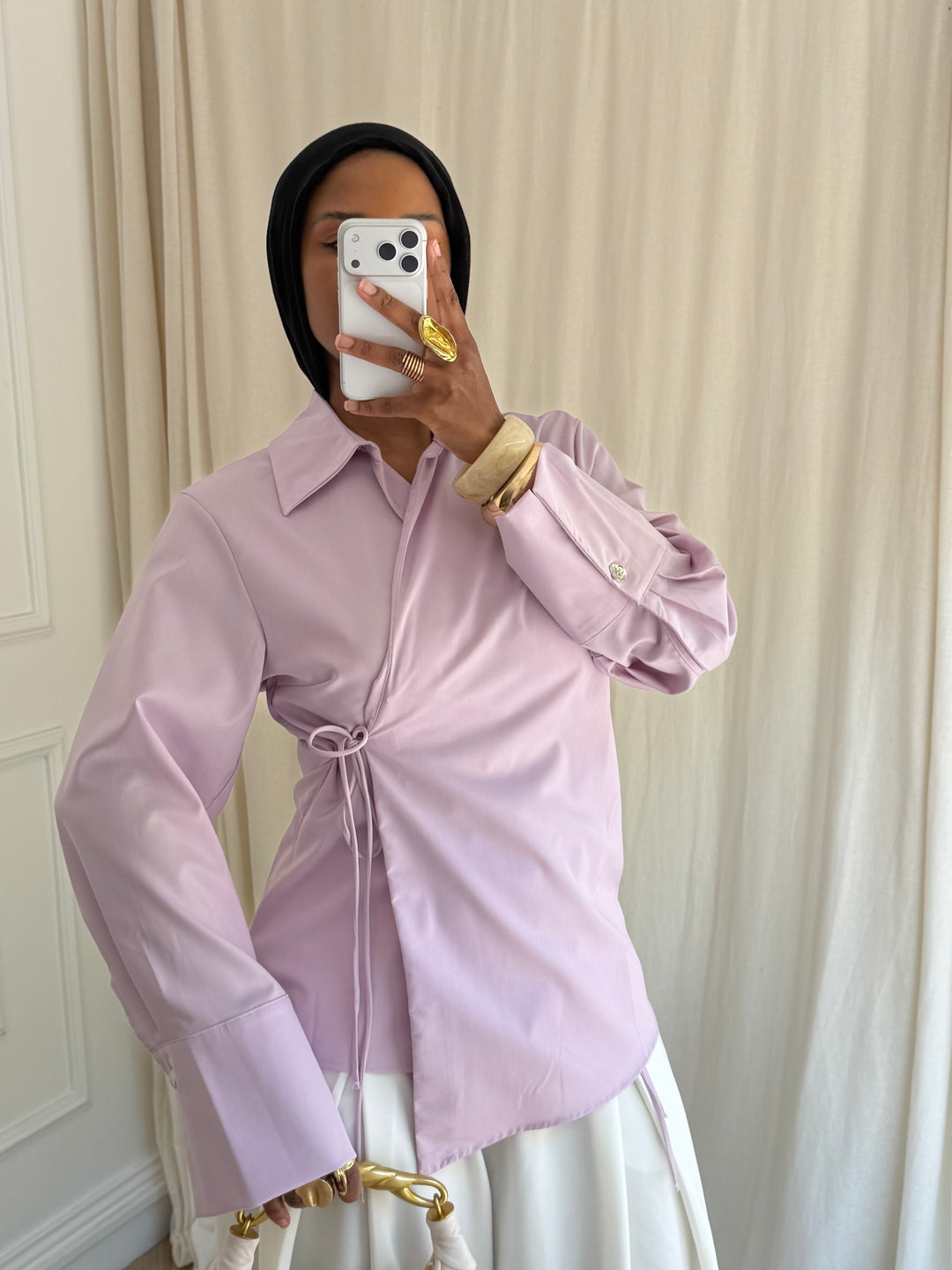 BLOUSE CROISÉ MAUVE