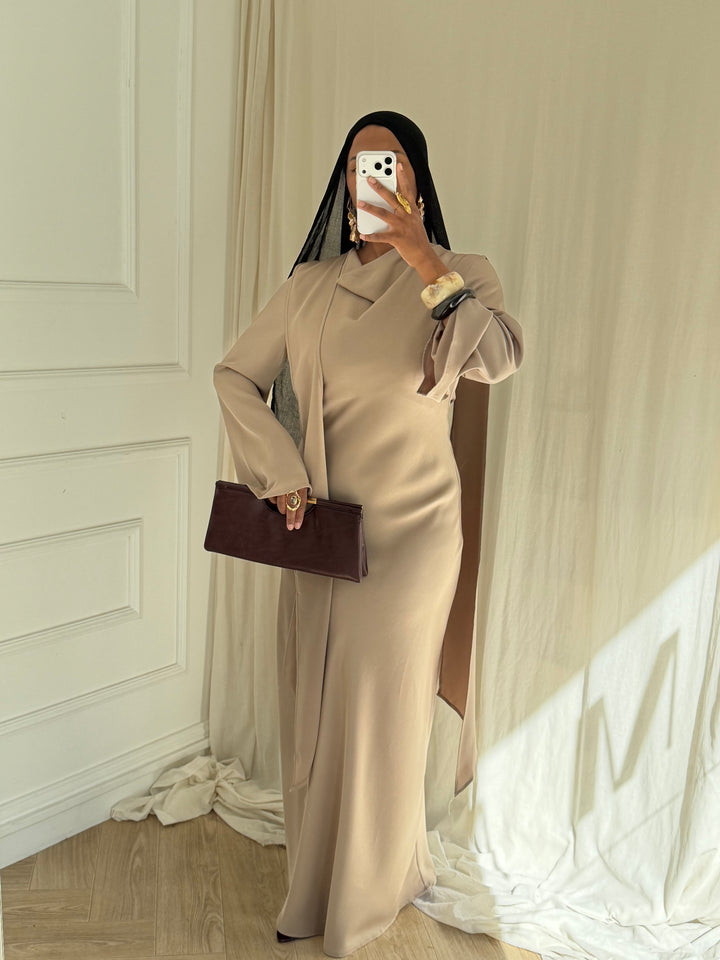 ROBE LONGUE CAPE TAUPE