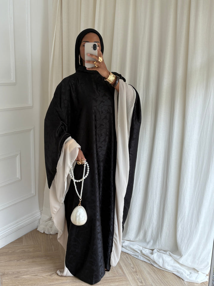 ABAYA SATIN ORIENT NOIRE