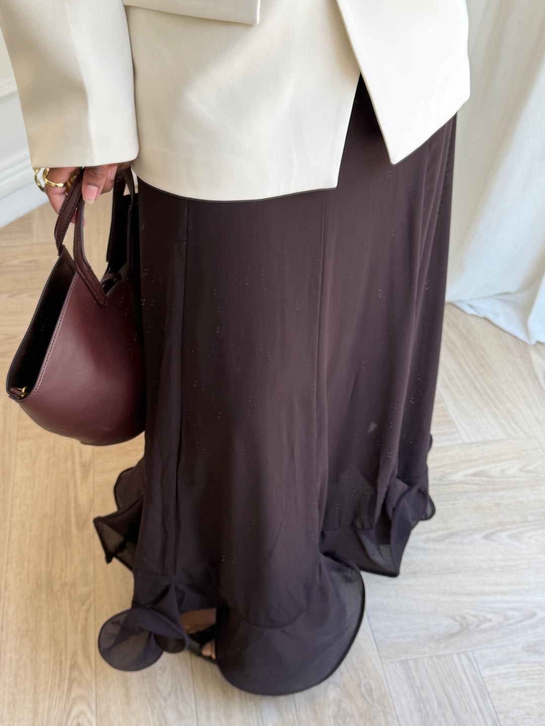 JUPE VOILAGE MARRON