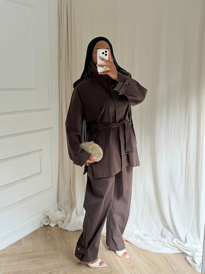 PANTALON TRENCH MARRON