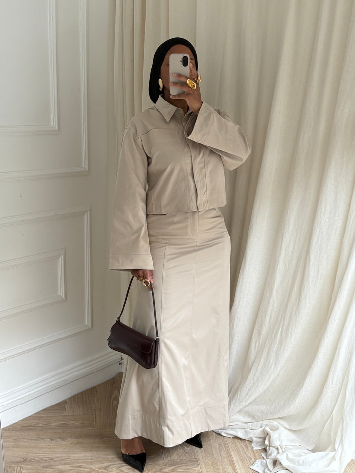 ENSEMBLE JUPE STRUCTURÉ BEIGE