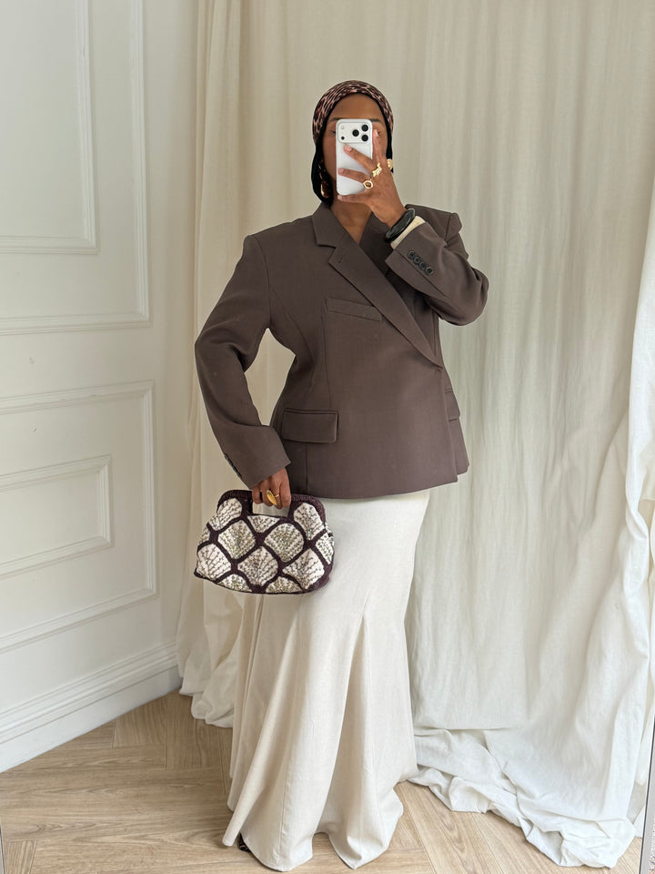 BLAZER CROISÉ PREMIUM MARRON