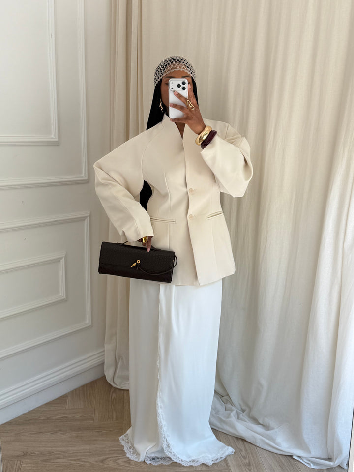 VESTE BLAZER CINTRÉ CRÈME