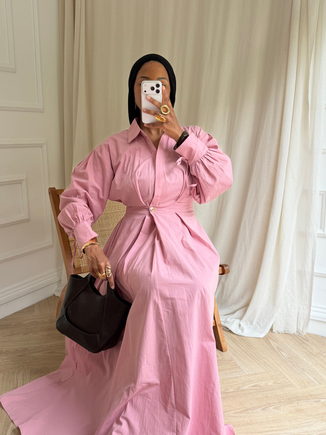 ROBE COTON CACHE CŒUR BLUSH