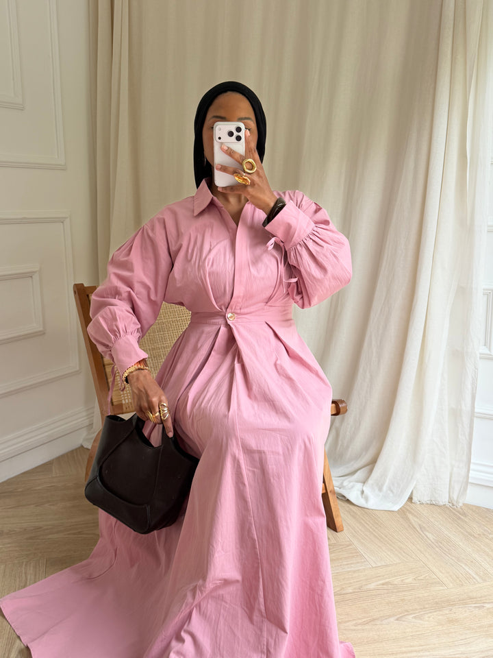 ROBE COTON CACHE CŒUR BLUSH