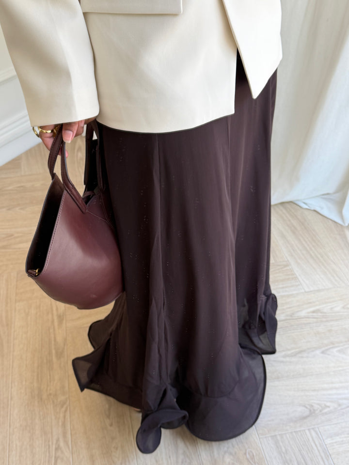 JUPE VOILAGE MARRON