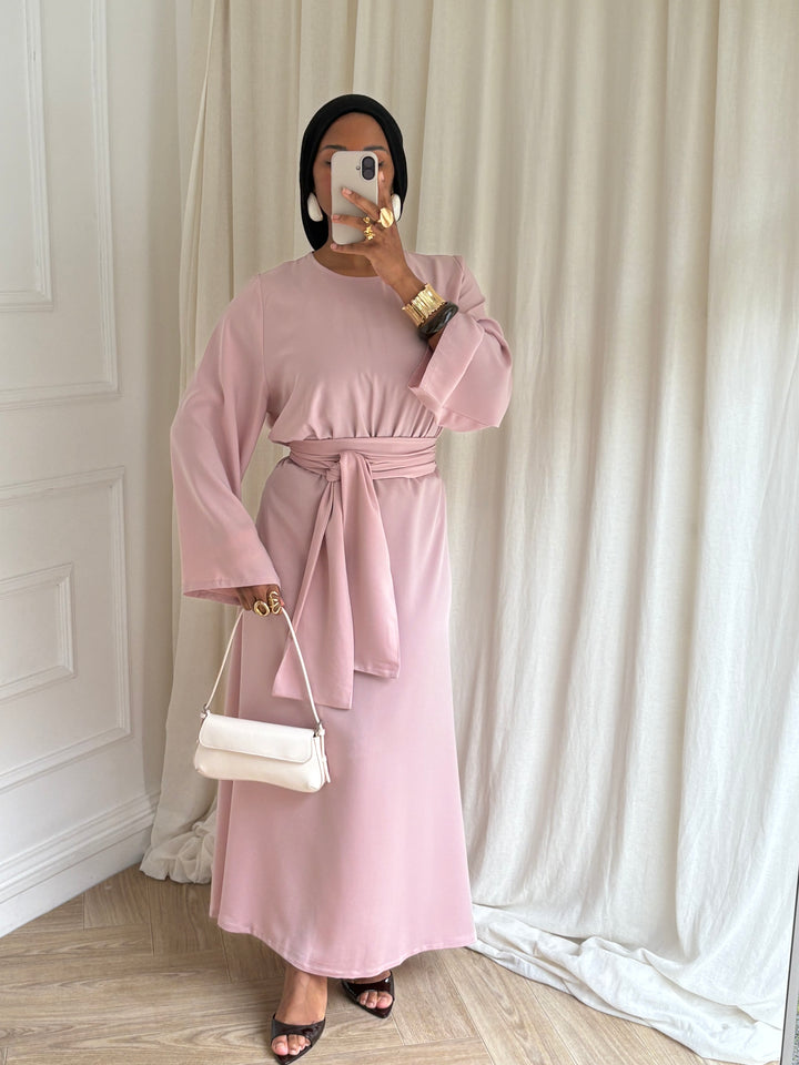 ROBE CEINTURE AMOVIBLE ROSE