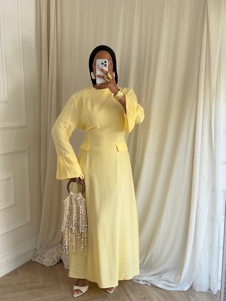 ROBE BELLA PRINTEMPS JAUNE