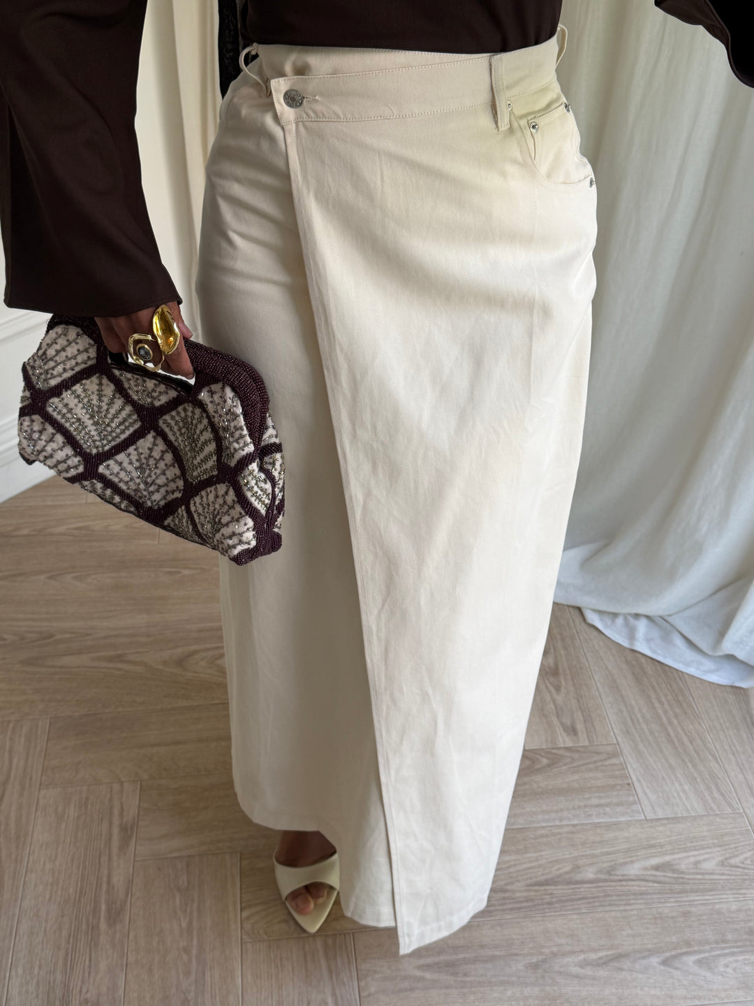 JUPE DENIM CHIC BEIGE