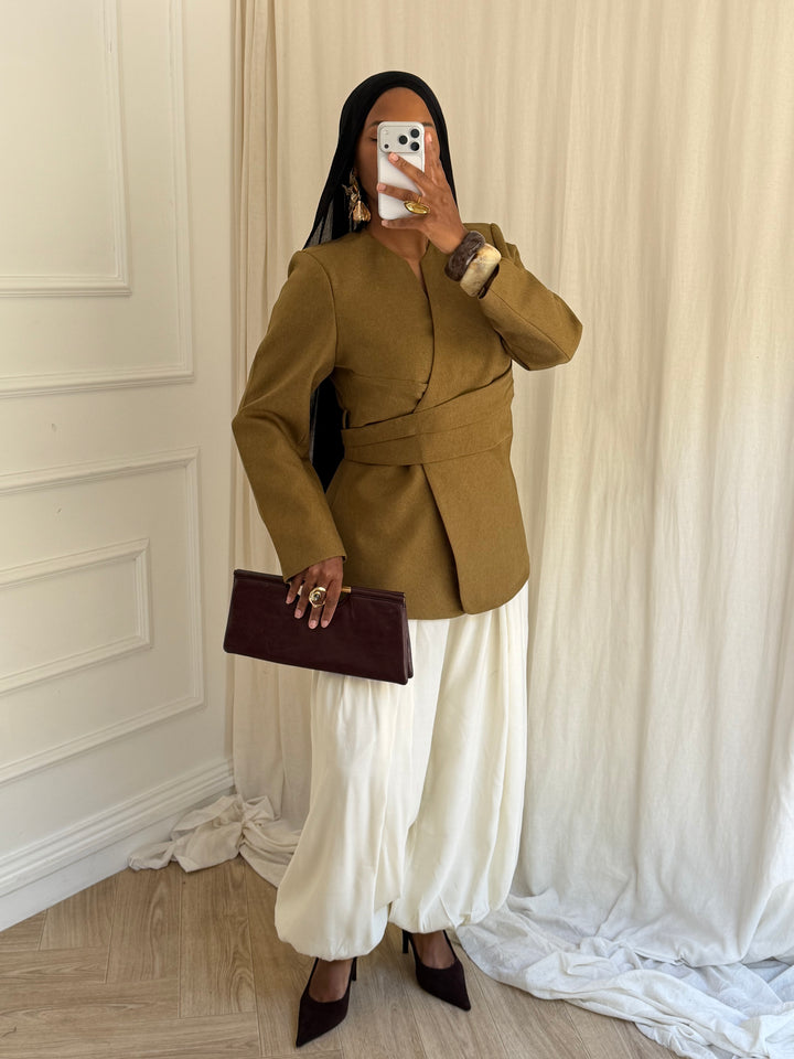 BLAZER CINTRÉ AJUSTABLE OLIVE
