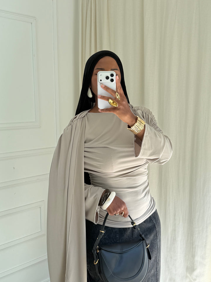 Blouse AVA TAUPE CLAIR