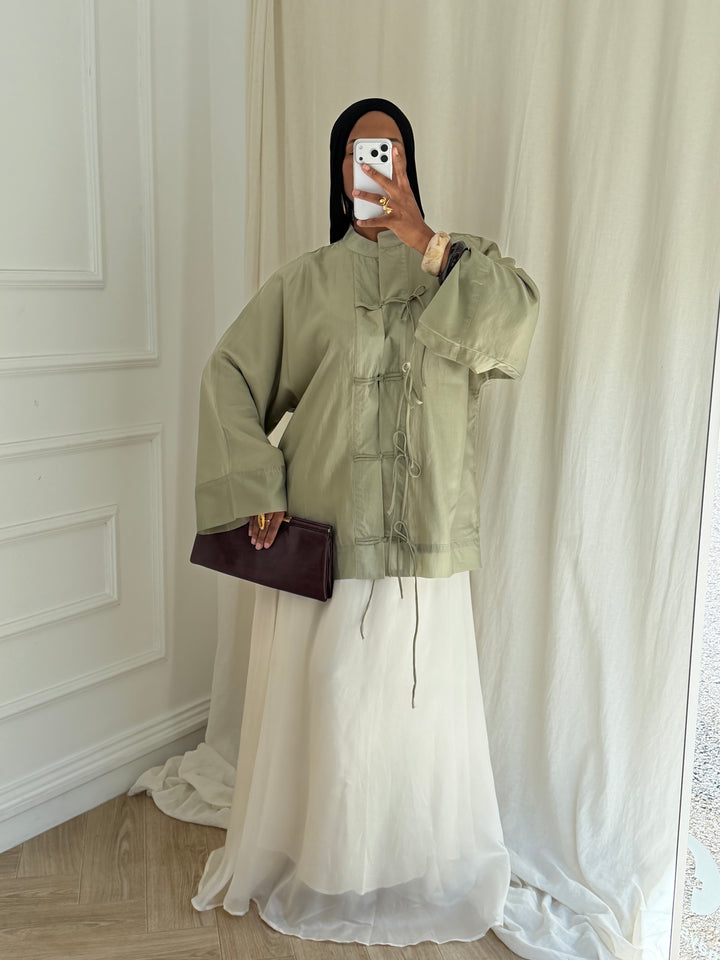 TOP AYSHA VERT AMANDE