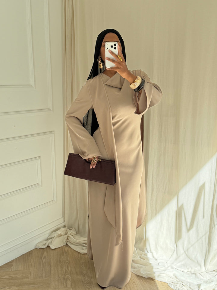 ROBE LONGUE CAPE TAUPE