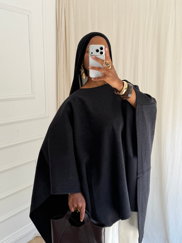 PONCHO WINTER NOIR
