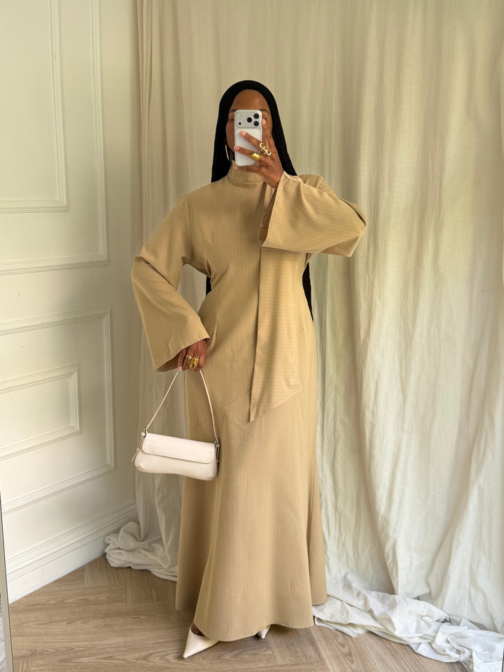 ROBE RAYURES SOHANE CAMEL CLAIR