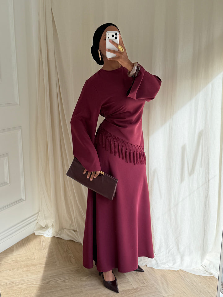 ROBE POCHOHONTAS BORDEAUX