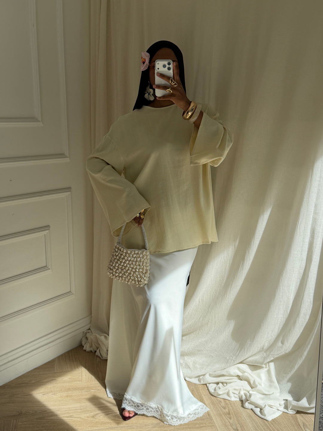 TOP LONG BASIC LIN BEIGE