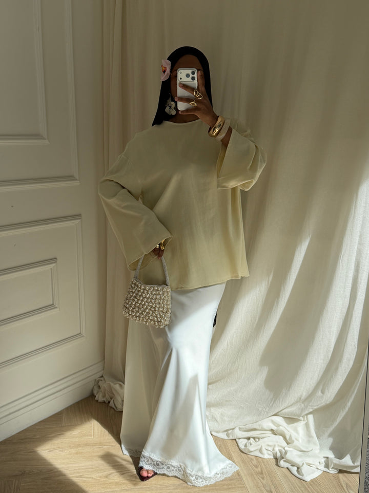 TOP LONG BASIC LIN BEIGE