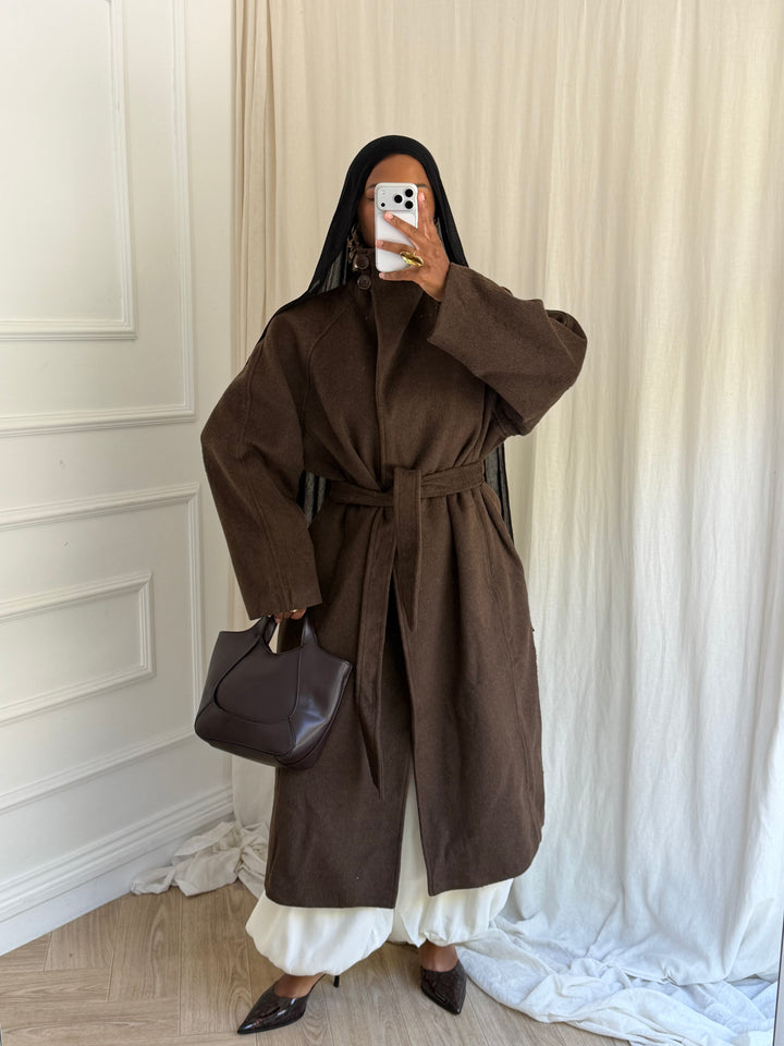 MANTEAU COAT LAINE MARRON