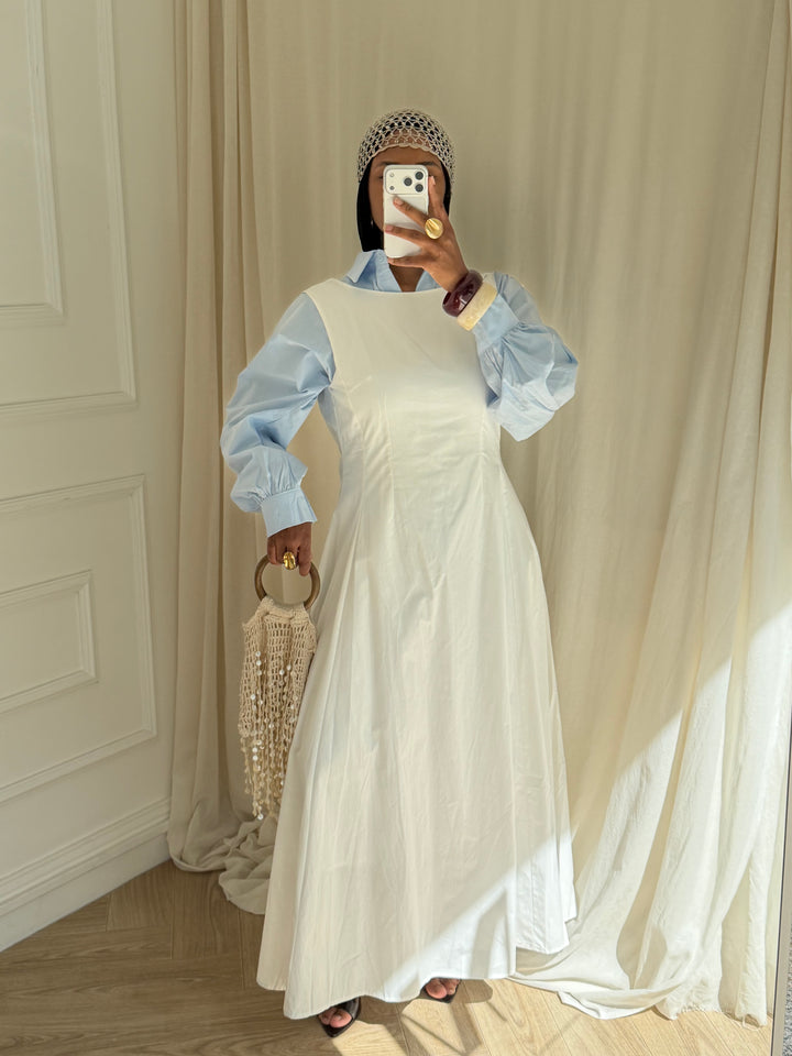 ROBE SANS MANCHES COTON BLANCHE