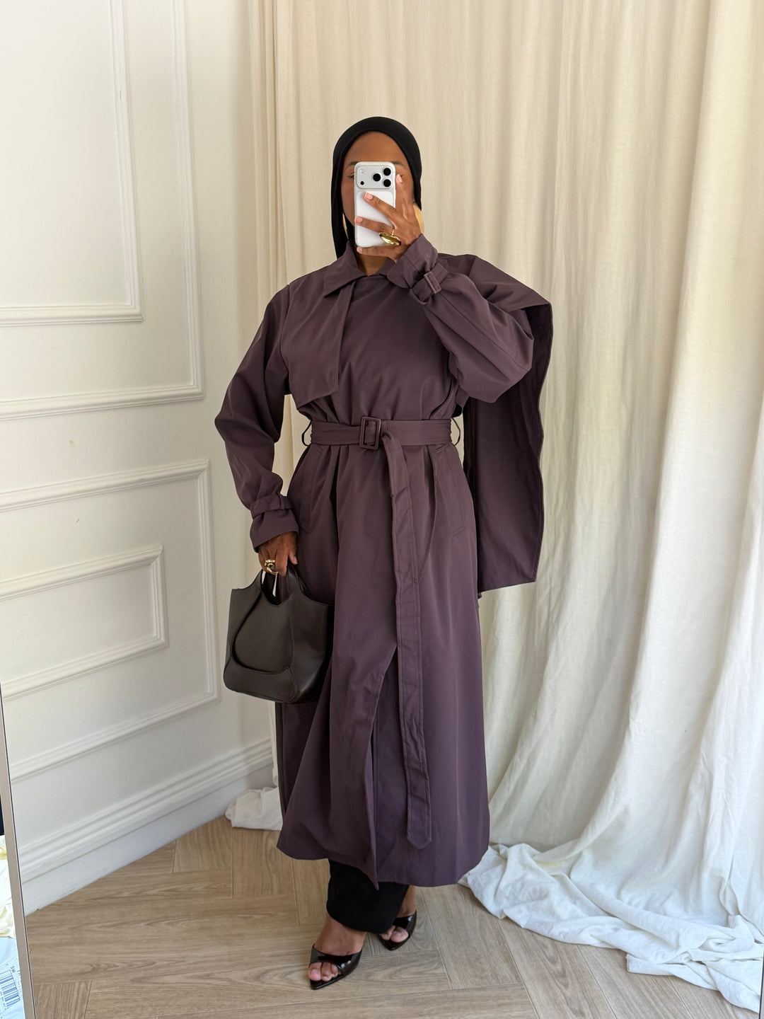 TRENCH ZEHRA AUBERGINE