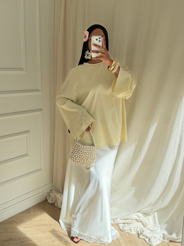TOP LONG BASIC LIN BEIGE