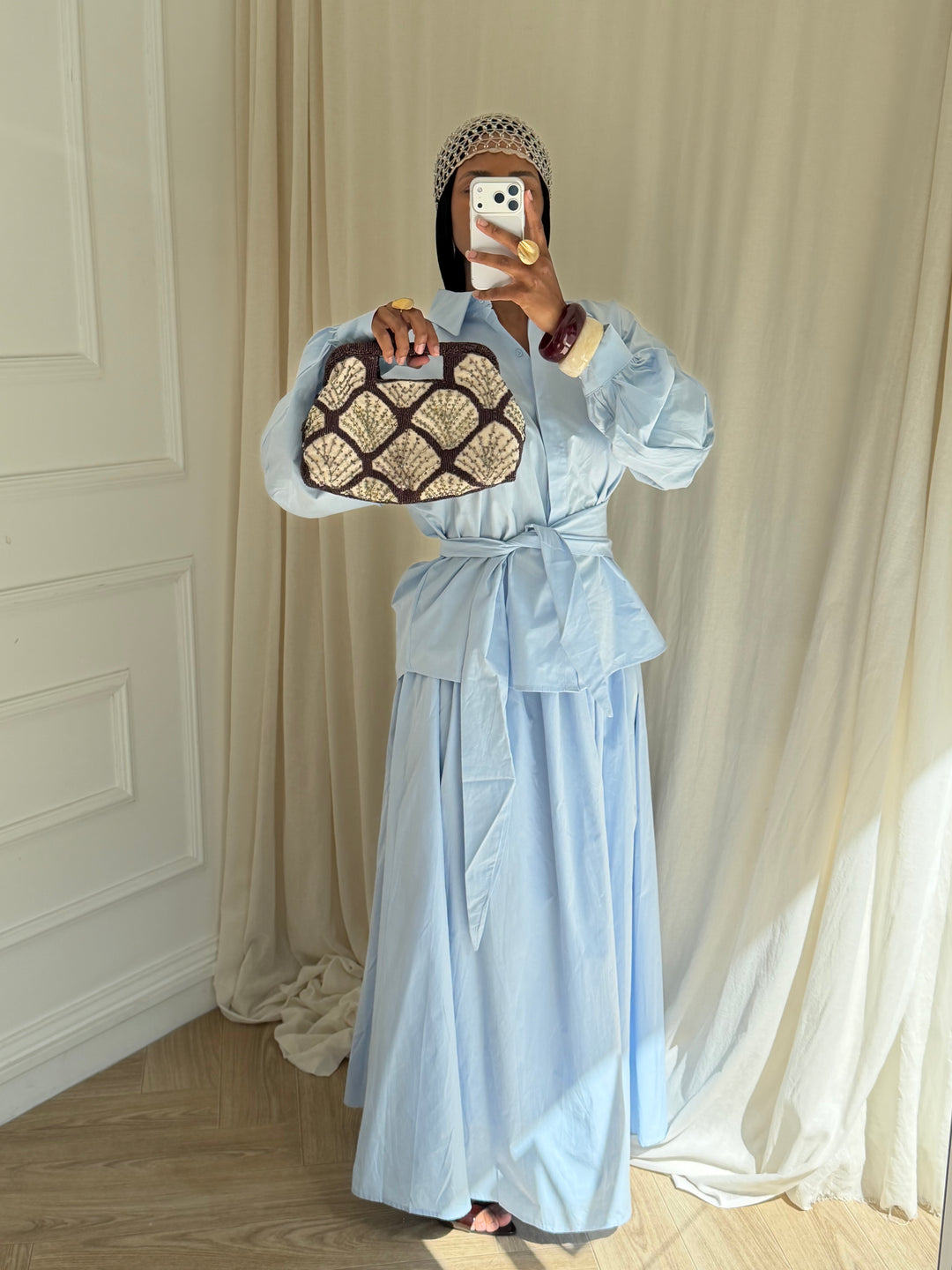 ENSEMBLE JUPE MAIRAH BLEU
