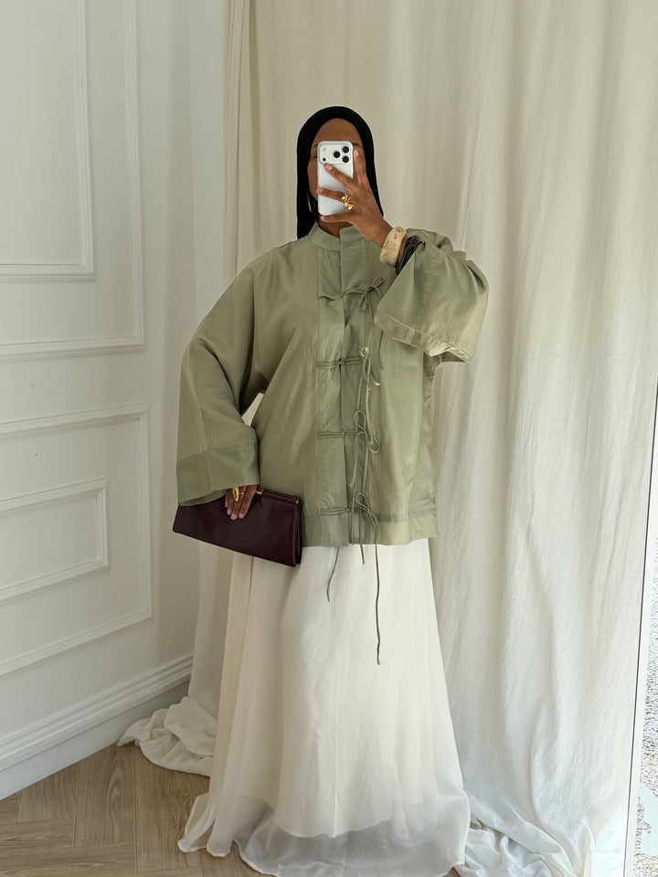 TOP AYSHA VERT AMANDE