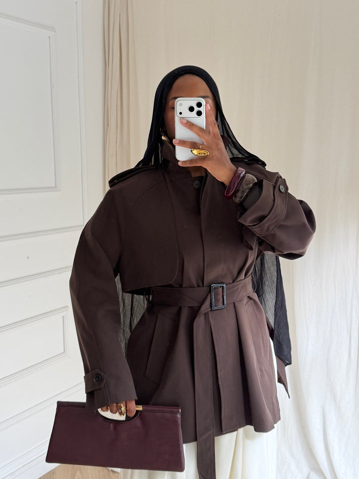 TRENCH COURT LUXURY MARRON